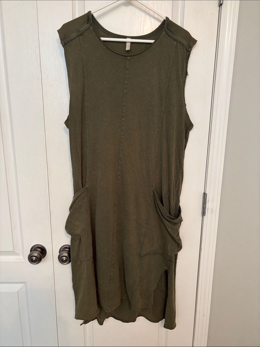 FP Movement by Free People Olive Green Sleeveless Pocket Midi Dress large